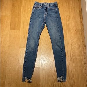 Topshop ripped hem jamie jeans
